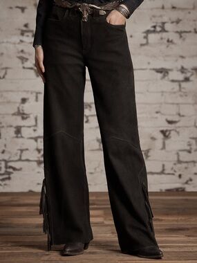 Ralph Lauren RRL | Fringe-Trim Suede Western fringe pants